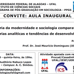 CONVITE: AULA INAUGURAL DO MESTRADO EM SOCIOLOGIA
