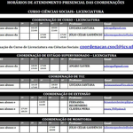 Horário de Atendimento Presencial da Coordenação de Graduação de Licenciatura