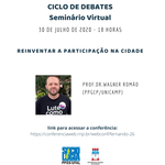 PPGS realiza palestra remota "Reinventar a participação na cidade" com o professor Wagner Romão (UNICAMP)